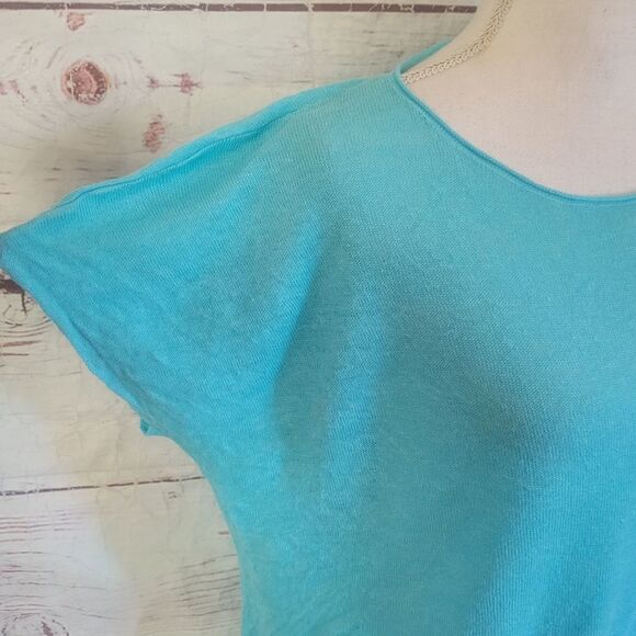 Eileen Fisher Linen Asymmetrical Hem Top Size Small - Picture 4 of 6